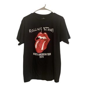 The Rolling Stone T-Shirt North American Tour 1975 black short sleeve